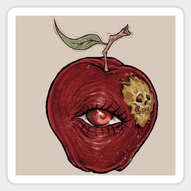 Snow White's Poisoned Apple Sticker by Megan Darrough